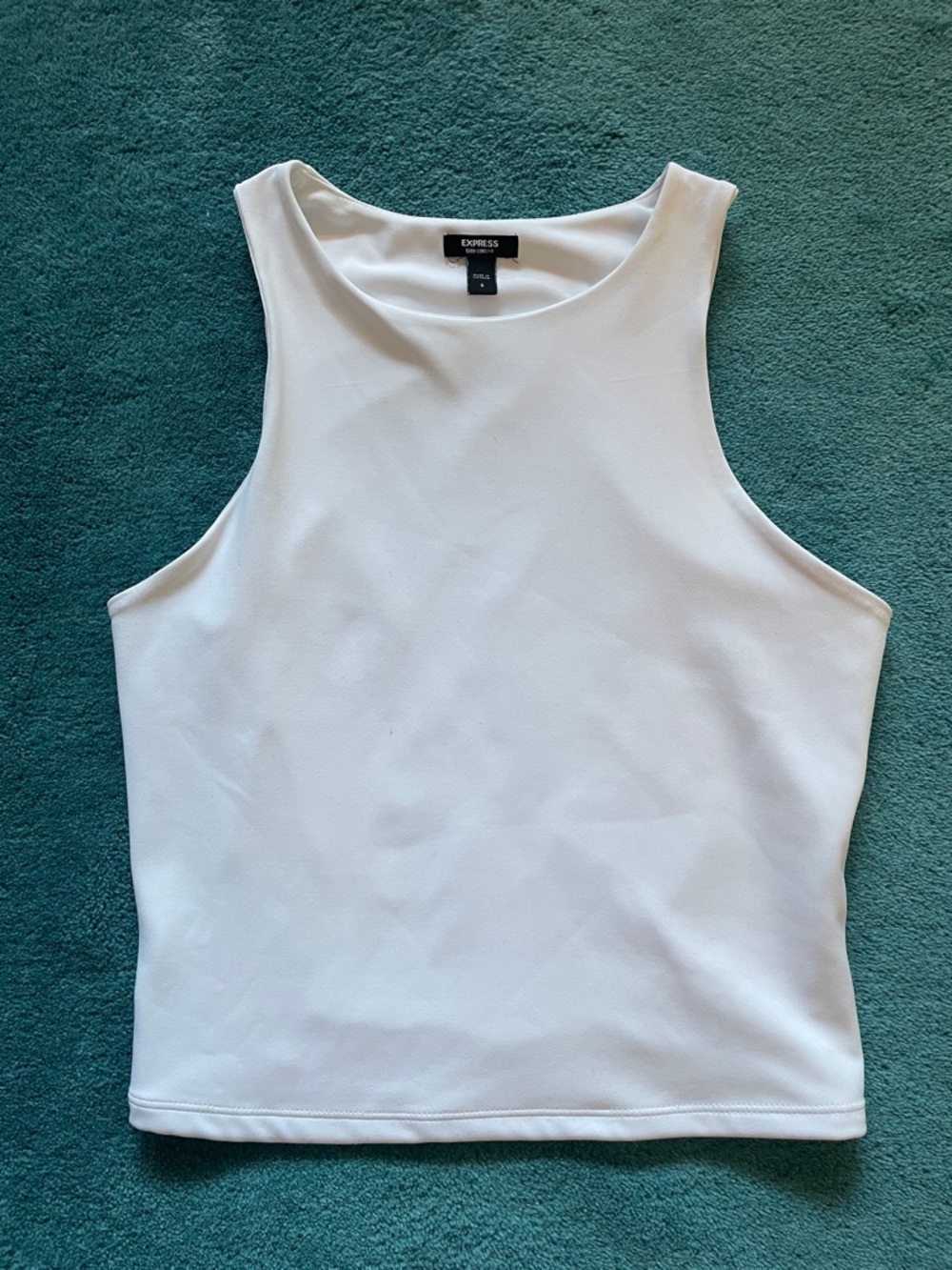 Express White High-Neck Sleeveless Tank